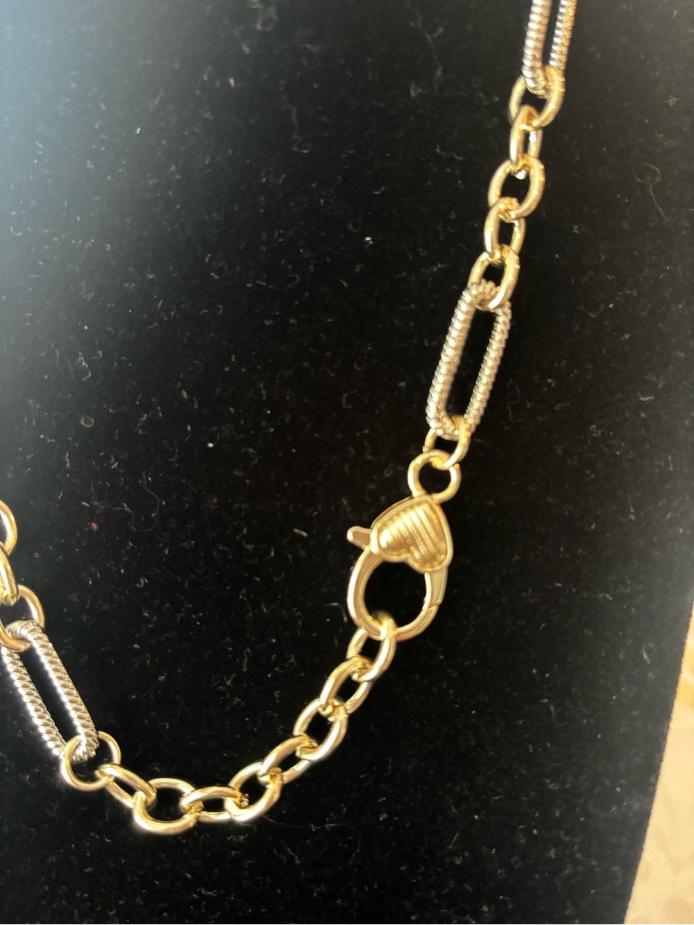 Gold and Silver Two-Tone Pendant Chain Necklace - Picture 4 of 6